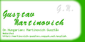 gusztav martinovich business card