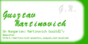 gusztav martinovich business card